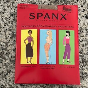 SPANX Footless Body Shaping Slimming Pantyhose Spice Beige Medium Control Sz B.
